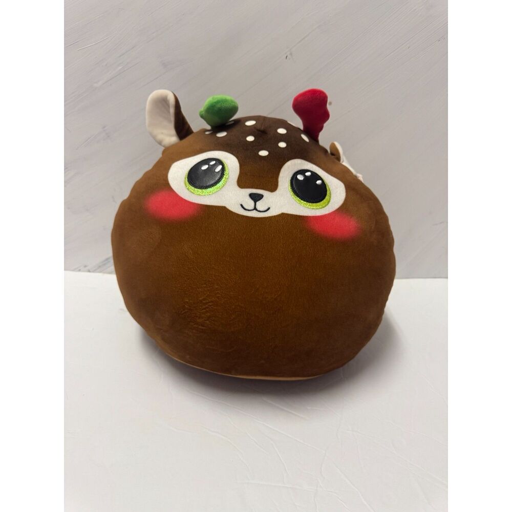 TY Squishy Beanies Minx Reindeer Christmas Plush Stuffed Animal w Tags
